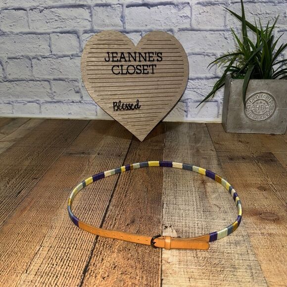 J. Crew woman’s thread wrapped thin leather belt - Picture 1 of 7